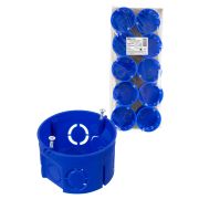 Установочная коробка СП D68х42 мм, саморезы, без стыковочных узлов, синяя, IP20, (10 шт) TDM