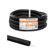 Труба гофрированная ПНД безгалогенная (HF) d 20 с зондом (5 м) легкая 350Н черная TDM