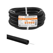 Труба гофрированная ПНД безгалогенная (HF) d 25 с зондом (5 м) легкая 350Н черная TDM