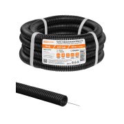 Труба гофрированная ПНД безгалогенная (HF) d 32 с зондом (10 м) легкая 350Н черная TDM